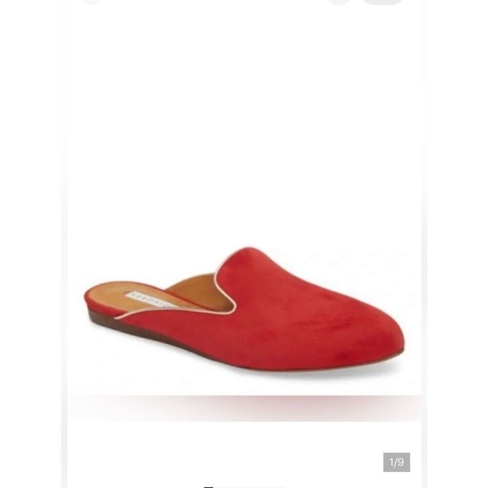 Veronica Beard GREYSON SUEDE W/ METALLIC
CHERRY/GOLD Size 37.5 US 7.5